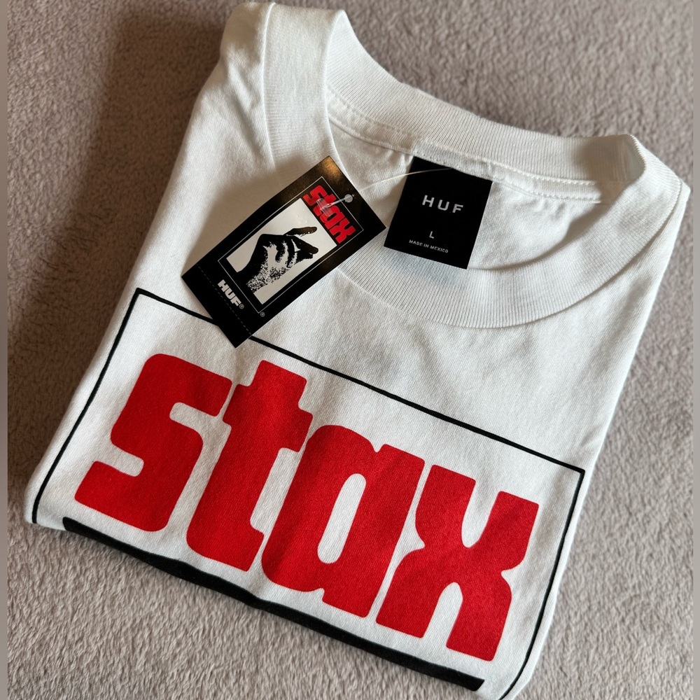 HUF x STAX Snap S/S Tee – Men’s Large – White – NWT